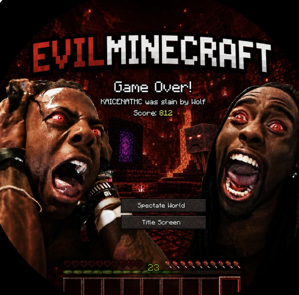 Kai Cenat and IShowSpeed screaming at the Minecraft Hardcore Game Over screen, Death #47