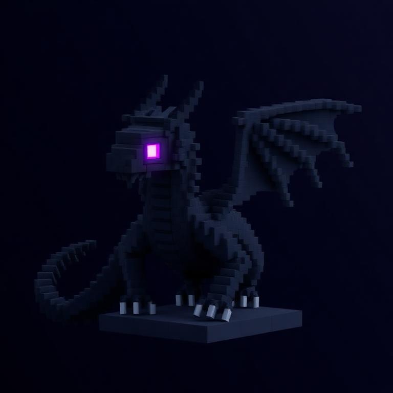Pixel art of the ENDER DRAGON boss