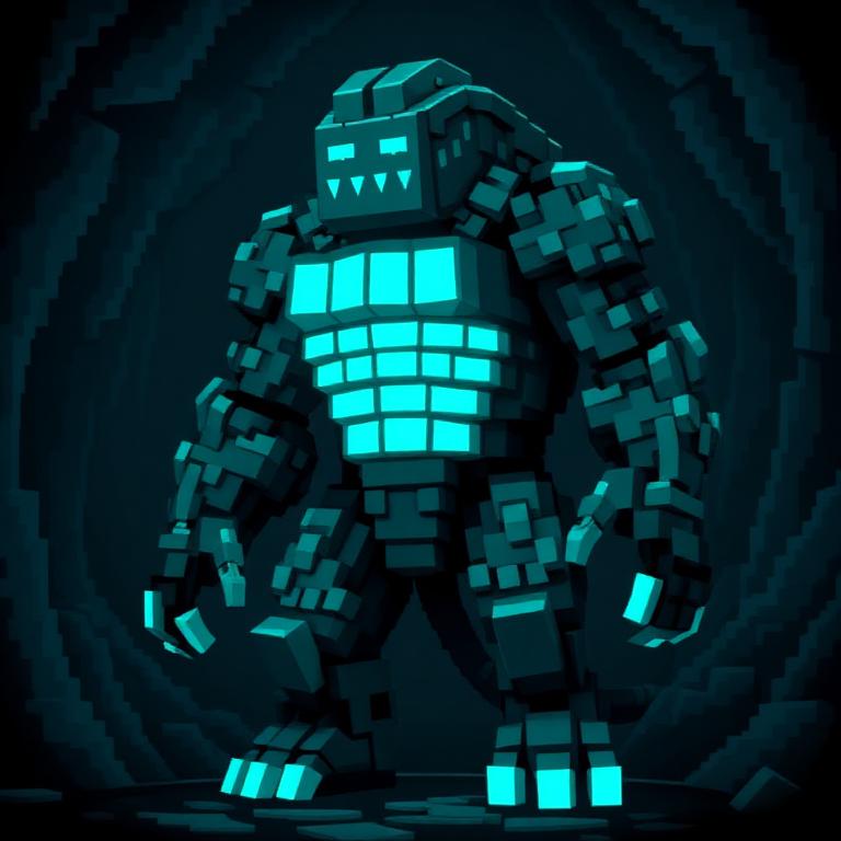 Pixel art of the WARDEN boss